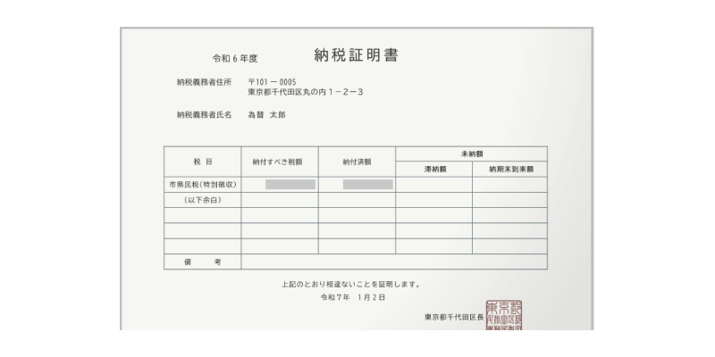 住民税税額決定納税通知書