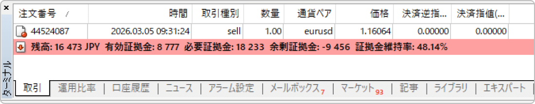 マージンコールの確認方法
