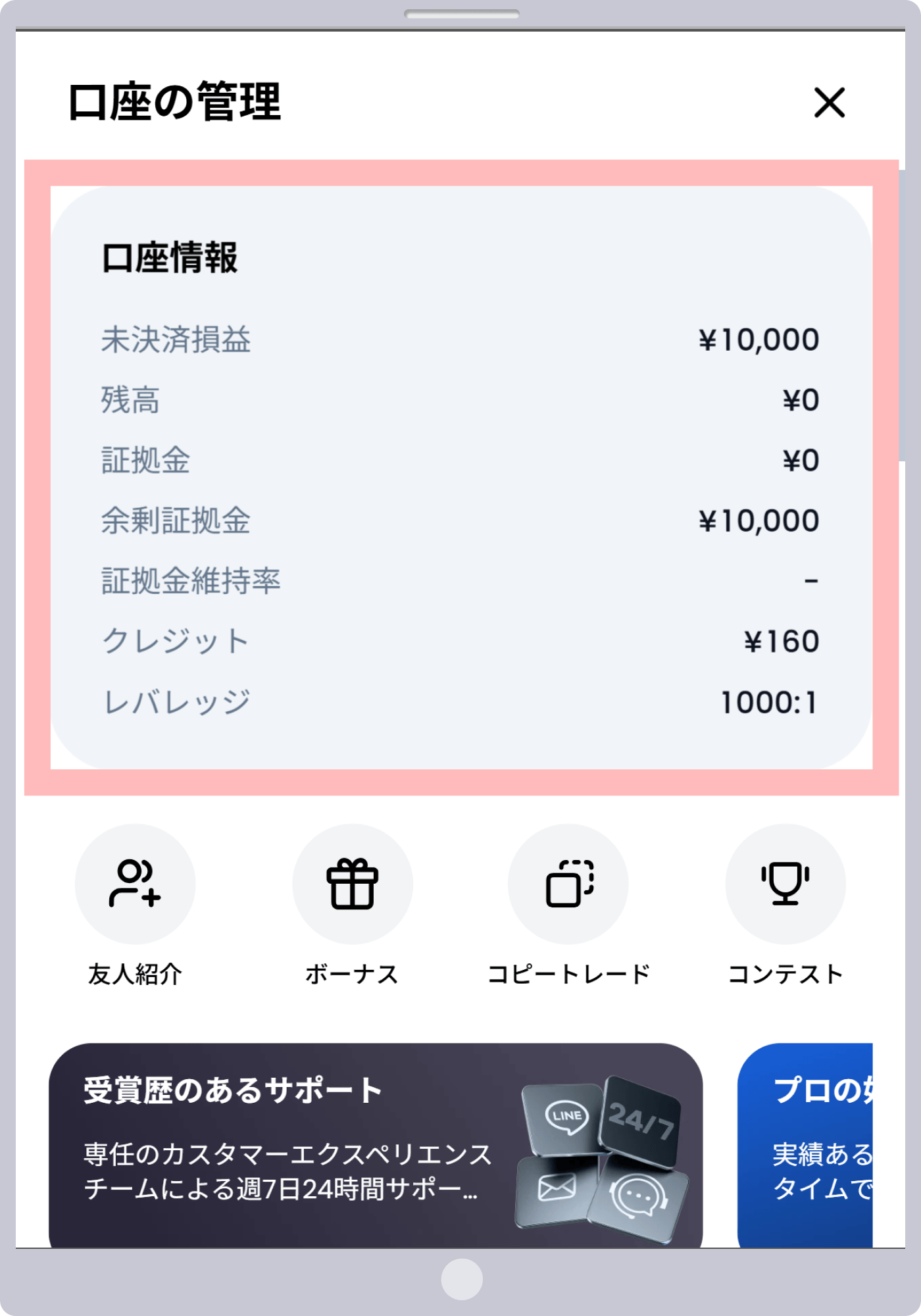 口座情報